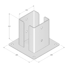 DOMAX PSPD 100 Patka sloupku 102x150x2,5