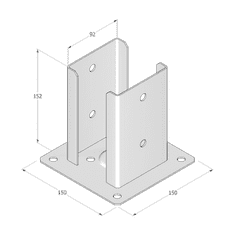 DOMAX PSPD 90 Patka sloupku ANTRACIT 91x150x2,0