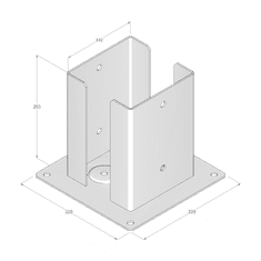 DOMAX PSPD 140 Patka sloupku 142x200x3,0