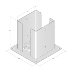 DOMAX PSPD 150 Patka sloupku 152x200x3,0