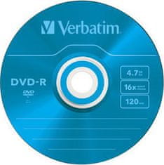 Verbatim DVD-R 4,7 GB (120min) 16x colour slim box, 5ks/pack