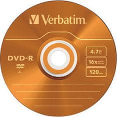 Verbatim DVD-R 4,7 GB (120min) 16x colour slim box, 5ks/pack