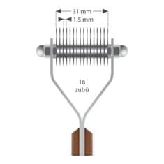 Alcoso Trimovací hřeben MARS 1,5/31/16 velmi jemný úzký Velikost: 1,5/31/16 velmi jemný úzký