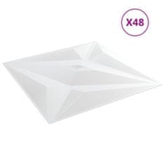 Vidaxl Nástěnné panely 48 ks bílé 50 x 50 cm EPS 12 m² hvězda