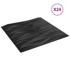 Vidaxl Nástěnné panely 24 ks černé 50 x 50 cm EPS 6 m² kámen