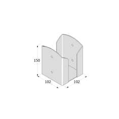 DOMAX PSPW 100 Patka sloupku C černá 101x150x2,5