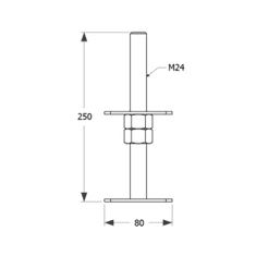 DOMAX PSR 80 (80*250) Patka sloupku stavitelná šroubem d24