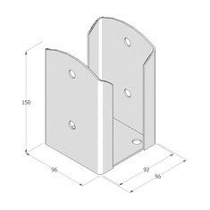 DOMAX PSPW 90 Patka sloupku ANTRACIT 91x150x2,0