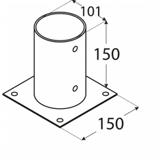 DOMAX PSPO 100 (101*150*2) Patka sloupku 100 kruhová