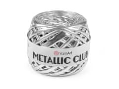 Kraftika 1ks (8102) stříbrná lesk pletací příze metallic club 180 g,