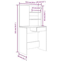 Vidaxl Set toaletního stolku černý 74,5 x 40 x 141 cm