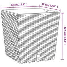 Vidaxl Truhlík s odnímatelnou vložkou hnědý 21 / 32 l PP ratan