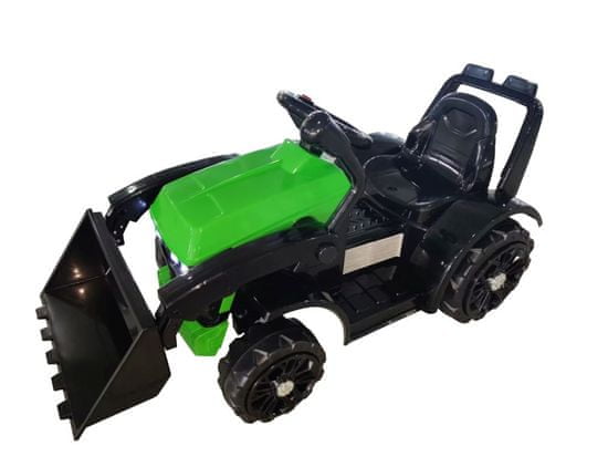 shumee ZP1001B Bateriový traktor s lopatou, zelený roh