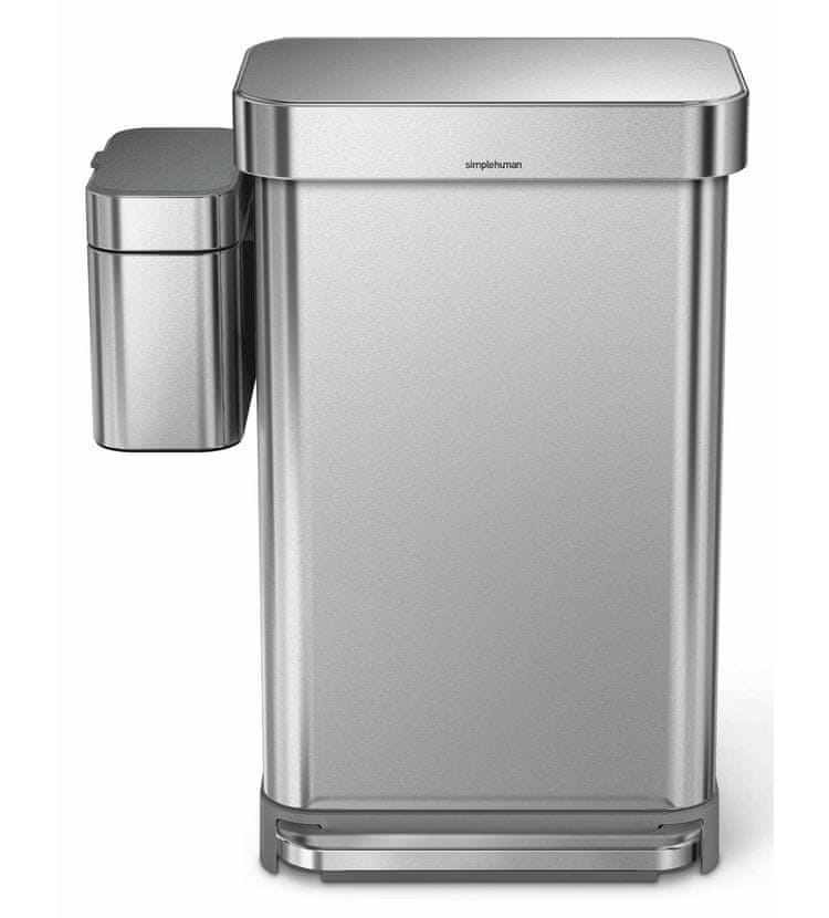 Simplehuman CW1645 Odpadkový kôš na kompostovateľný odpad z kuchyne – 4 L, kefovaná oceľ, FPP