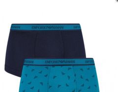 Emporio Armani Pánské boxerky 2 pack 111357 tm.modrá/petrolej - Emporio Armani tm.modrá/petrolej M