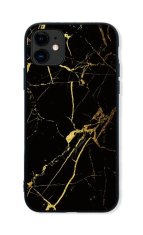 TopQ Kryt LUXURY iPhone 11 pevný Marble černo-zlatý 45428