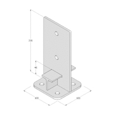 DOMAX PUW 100 Patka sloupku 100x200x6,0