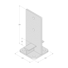 DOMAX PUW 120 Patka sloupku ZNZ 120x250x8,0 žlutý zinek