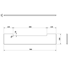 SAPHO PONTE police Rockstone 760x12x150mm, bílá mat RS007 - Sapho