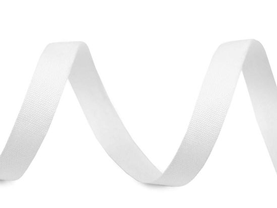 Kraftika 1m bílá bavlněná stuha / plátnovka šíře 10 mm