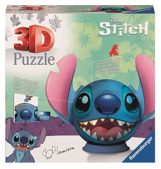 Ravensburger Puzzle-Ball Disney: Stitch s ušima 72 dílků