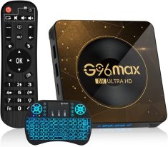 Multimediální centrum Smart TV Box G96 Max , Android 13.0, set-top box Hevc 265 Netflix,16 GB, WiFi , 8K UHD + i8 RGB podsvícená klávesnice