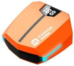 Canyon herní TWS Doublebee GTWS-2, BT sluchátka s mikrofonem, oranžová