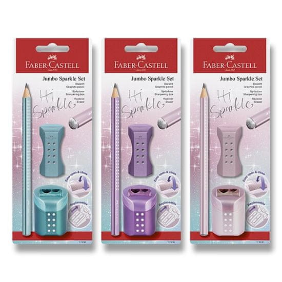 Faber-Castell Grafitová tužka Sparkle Jumbo set, perleťové odstíny, mix barev