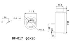 HADEX Pojistkové pouzdro do DPS BF-017 pro pojistku 5x20mm