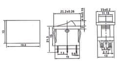 HADEX Přepínač kolébkový KCD1-202, ON-ON 2pol.250V/6A