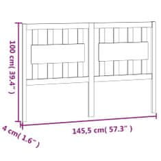 Greatstore Čelo postele bílé 145,5 x 4 x 100 cm masivní borovice