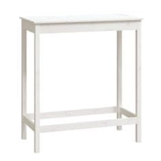 Greatstore Barový stolek bílý 100 x 50 x 110 cm masivní borové dřevo