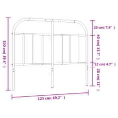 Vidaxl Kovové čelo postele černé 120 cm