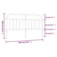 Greatstore Kovové čelo postele černé 160 cm