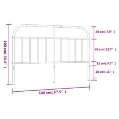 Greatstore Kovové čelo postele černé 140 cm