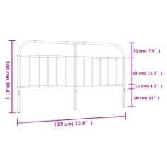 Vidaxl Kovové čelo postele černé 180 cm