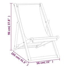 Vidaxl Kempingová židle teak 56 x 105 x 96 cm krémová