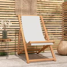 Vidaxl Kempingová židle teak 56 x 105 x 96 cm krémová