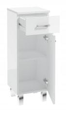 Stojící koupelnová skříňka bílý lesk Mea 30 cm