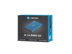 Natec Externí box pro HDD 2,5" USB 3.0 Rhino Go, modrý, hliníkové tělo