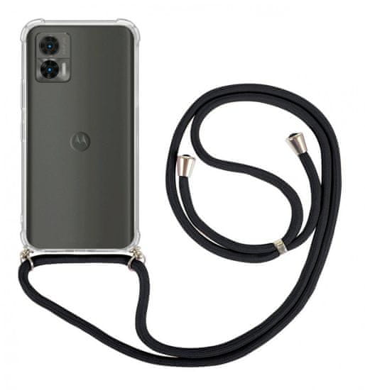 TopQ Kryt Motorola Edge 30 Neo s černou šňůrkou průhledný 98019