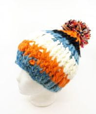 ANTONIO Zimní pletená čepice s bambulí - oranžový, náhodný výběr odstínu