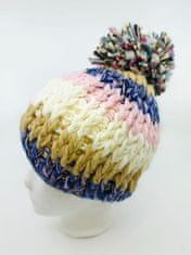 ANTONIO Zimní pletená čepice s bambulí - růžová/fialová, náhodný výběr