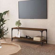 Vidaxl TV skříňka hnědý dub 100 x 33 x 41 cm kompozitní dřevo a ocel