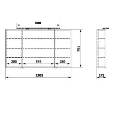 SAPHO RIWA galerka s LED osvětlením, 3x dvířka, 121x70x17cm, dub stříbrný RIW120-0011 - Sapho