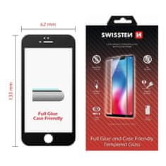 SWISSTEN Sklo Swissten Full Glue, Color Frame, Case Friendly Pro Apple Iphone 6/6S Černé