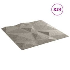 Greatstore Nástěnné panely 24 ks betonově šedé 50 x 50 cm EPS 6 m² diamant