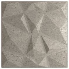 Vidaxl Nástěnné panely 24 ks betonově šedé 50 x 50 cm EPS 6 m² diamant