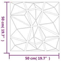 Vidaxl Nástěnné panely 48 ks betonově šedé 50x50 cm XPS 12 m² diamant