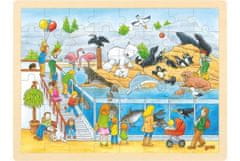 Dřevěné puzzle Návštěva Zoo 48 dílků